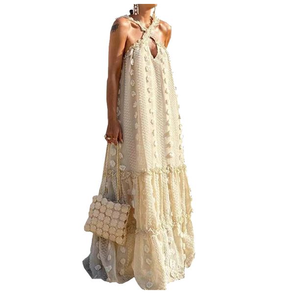 summer halter beach outfits for women sundress sleeveless elegant bohemian chic long dress female robe party holiday dress, White
summer halter beach outfits for women sundress sleeveless elegant bohemian chic long dress female robe party holiday dress, White
