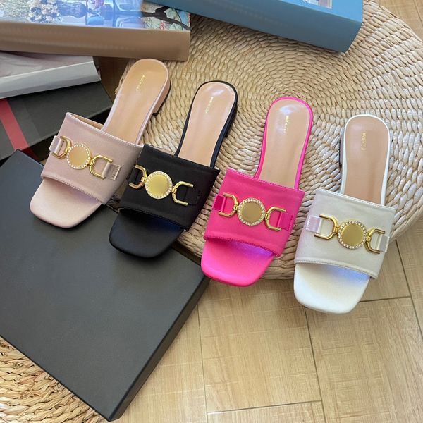 95 satin slippers sandal designer slide loafer medusa metal logo flat heel new woman shoe beach summer mule casual pink flip flops sliders i, Black
95 satin slippers sandal designer slide loafer medusa metal logo flat heel new woman shoe beach summer mule casual pink flip flops sliders i, Black