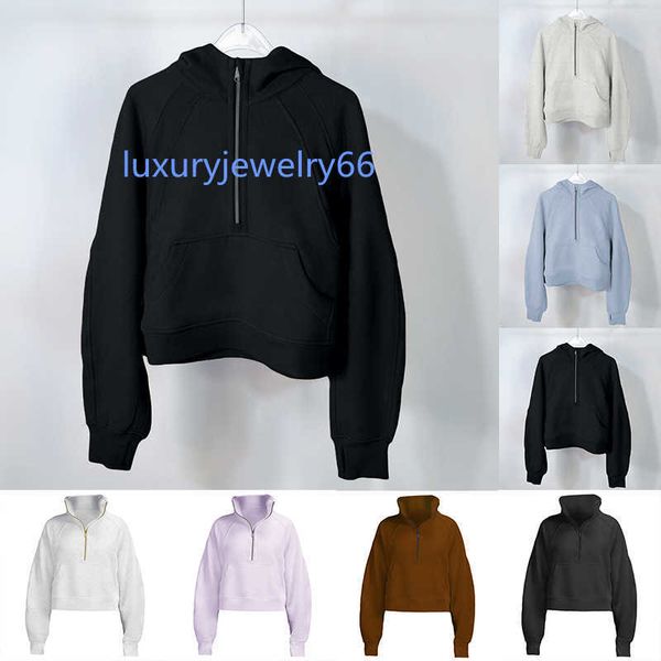 autumn and winter yoga hoodie scuba womens plus velvet thickening jackets hoodys sports half zipper terry designer sweater cing loose short, Black;brown
autumn and winter yoga hoodie scuba womens plus velvet thickening jackets hoodys sports half zipper terry designer sweater cing loose short, Black;brown