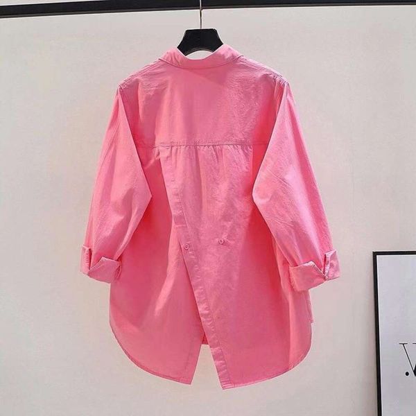 design sense pink shirt with split back womens loose long sleeved spring and autumn all matching cardigan top, White
design sense pink shirt with split back womens loose long sleeved spring and autumn all matching cardigan top, White