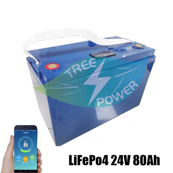 Image of LifePo4 24V 80Ah Lithium Battery Deep Cycle for 1200W Backup Power Solar Energy Storage Golf Cart Solar Energy +10A Charger