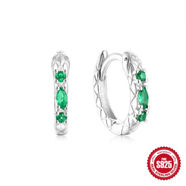 s925 sterling silver snake earring hoops prong setting green cubic zirconia for girls women, Golden;silver
s925 sterling silver snake earring hoops prong setting green cubic zirconia for girls women, Golden;silver