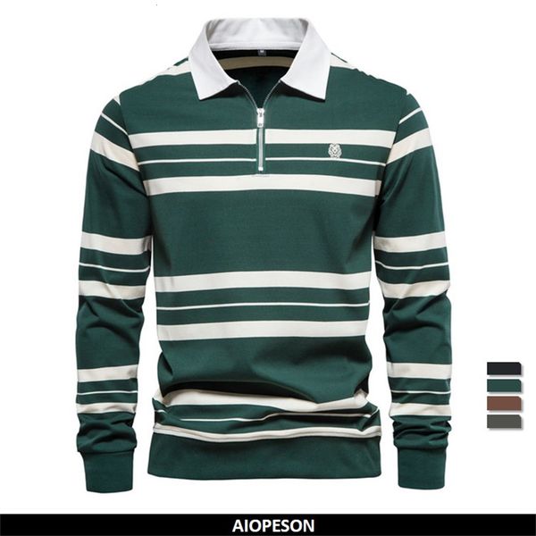 mens polos aiopeson embroidery cotton long sleeve polo shirts for men striped zipper spring autumn brand clothing 230815, White;black
mens polos aiopeson embroidery cotton long sleeve polo shirts for men striped zipper spring autumn brand clothing 230815, White;black