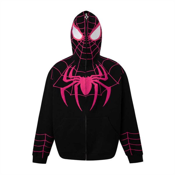 spider man warsuit full zip hoodie eyes hollowed out and visible hooded autumn winter american street trend jacket og6q, Black
spider man warsuit full zip hoodie eyes hollowed out and visible hooded autumn winter american street trend jacket og6q, Black