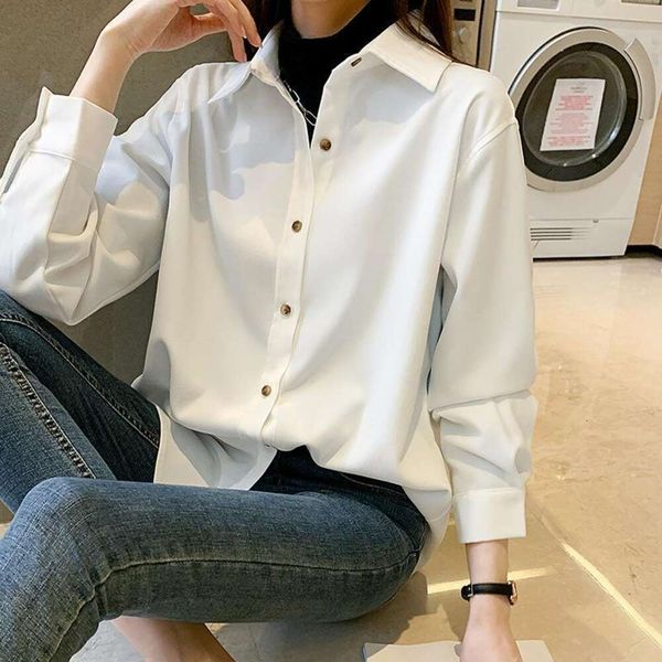 autumn korean version of all womens blouses matching loose long sleeved shirt for women, White
autumn korean version of all womens blouses matching loose long sleeved shirt for women, White