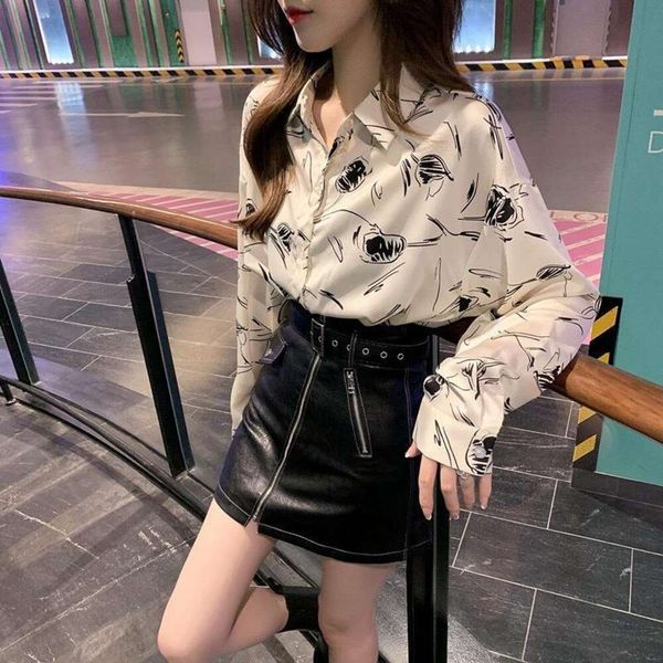 blouse women long sleeves shirt autumn korean fashion ins quality loose print chiffon trendy, White
blouse women long sleeves shirt autumn korean fashion ins quality loose print chiffon trendy, White