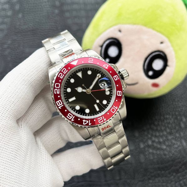 gmt men's automatic mechanical watch red blue 40mm stainless steel st9 strap waterproof sapphire watch dhgat fashion designer m126710bl, Slivery;brown
gmt men's automatic mechanical watch red blue 40mm stainless steel st9 strap waterproof sapphire watch dhgat fashion designer m126710bl, Slivery;brown