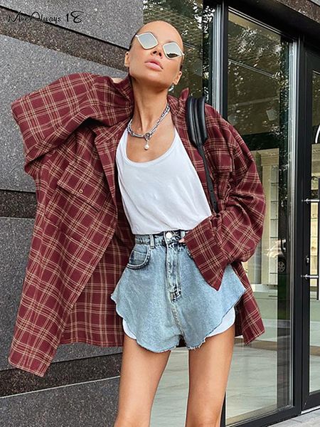 women's blouses shirts mnealways18 street style red plaid shirts women irregular long sleeves oversized blouses spring loose gingham t, White
women's blouses shirts mnealways18 street style red plaid shirts women irregular long sleeves oversized blouses spring loose gingham t, White