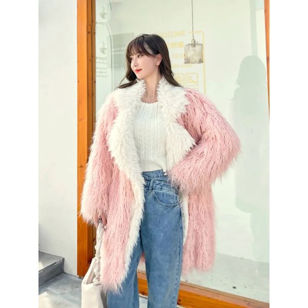trendy long winter jackets for women 2023 elegant faux mongolia sheep fur coat women lapel long sleeve pink jacket, Black
trendy long winter jackets for women 2023 elegant faux mongolia sheep fur coat women lapel long sleeve pink jacket, Black