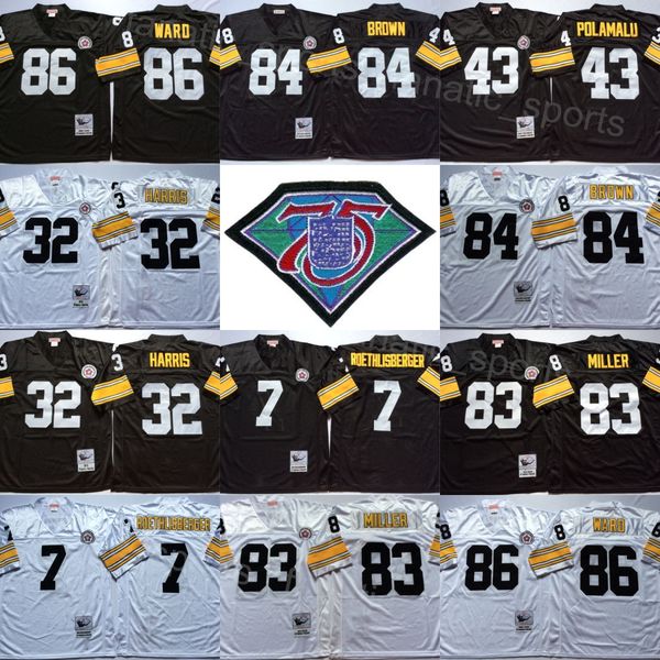 retro football 83 heath miller jersey 1975 vintage 84 antonio brown 86 hines ward 32 franco harris 7 ben roethlisberger 43 troy polamalu 75t, Black
retro football 83 heath miller jersey 1975 vintage 84 antonio brown 86 hines ward 32 franco harris 7 ben roethlisberger 43 troy polamalu 75t, Black