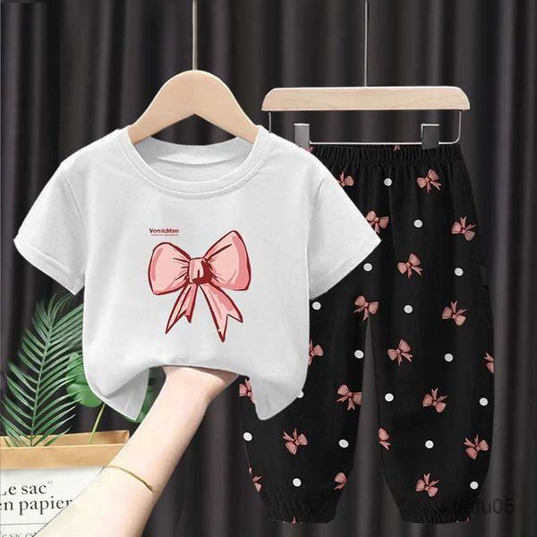 clothing sets summer children's clothes suits girls bow pattern short-sleeved t-shirt anti-mosquito pants 2pcs sets baby thin clothing, White
clothing sets summer children's clothes suits girls bow pattern short-sleeved t-shirt anti-mosquito pants 2pcs sets baby thin clothing, White