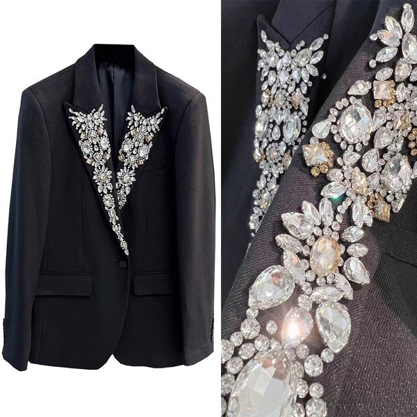 black luxury men wedding blazer 2 pieces crystal peaked lapel tuxedos slim fit groom wear prom evening party jacket custom made, Black;gray
black luxury men wedding blazer 2 pieces crystal peaked lapel tuxedos slim fit groom wear prom evening party jacket custom made, Black;gray