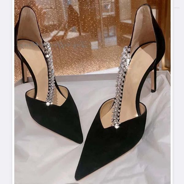 sandals pointed toe hollow rhinestone high heel velvet/suede/mesh crystal concise pumps stiletto party wedding shoes woman, Black
sandals pointed toe hollow rhinestone high heel velvet/suede/mesh crystal concise pumps stiletto party wedding shoes woman, Black