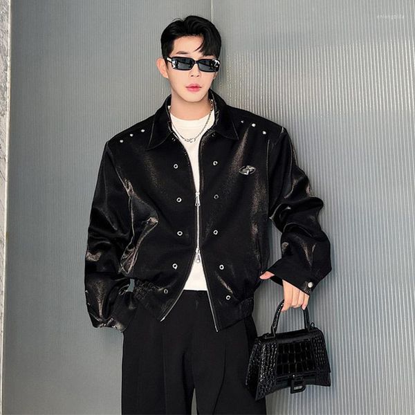 men's jackets trend men jacket niche design liquid metal glossy clothing decoration shoulder pad coat korean style outerwear, Black;brown
men's jackets trend men jacket niche design liquid metal glossy clothing decoration shoulder pad coat korean style outerwear, Black;brown