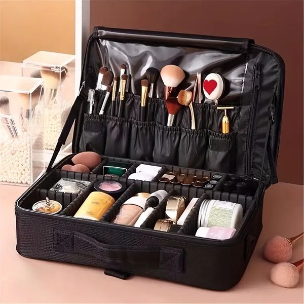 1pc premium large-capacity cosmetic storage box, portable detachable divider tool box, waterproof and wear-resistant makeup case bag
1pc premium large-capacity cosmetic storage box, portable detachable divider tool box, waterproof and wear-resistant makeup case bag