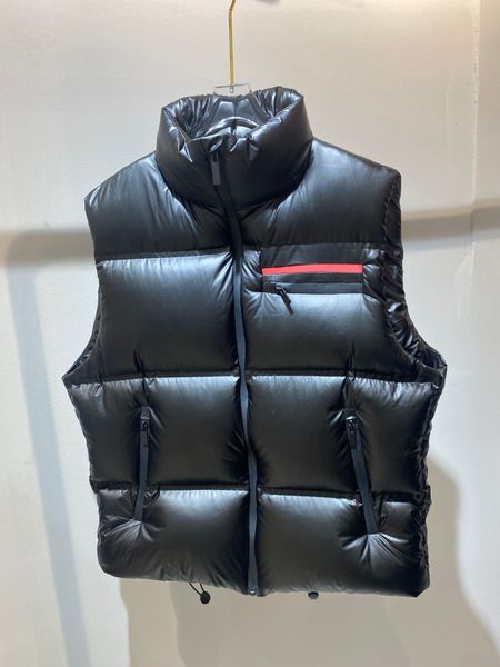 winter brand mens vest fashionable zipper pocket stitching black down vest luxury designer vest, Black;white
winter brand mens vest fashionable zipper pocket stitching black down vest luxury designer vest, Black;white