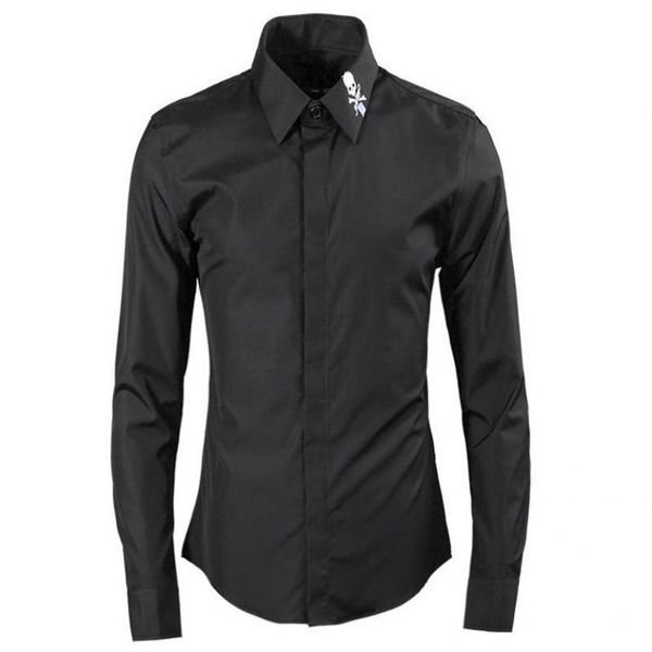 mens shirts luxury skull embroidery long sleeve dress plus size 4xl fashion casual cotton man men's203y, White;black
mens shirts luxury skull embroidery long sleeve dress plus size 4xl fashion casual cotton man men's203y, White;black