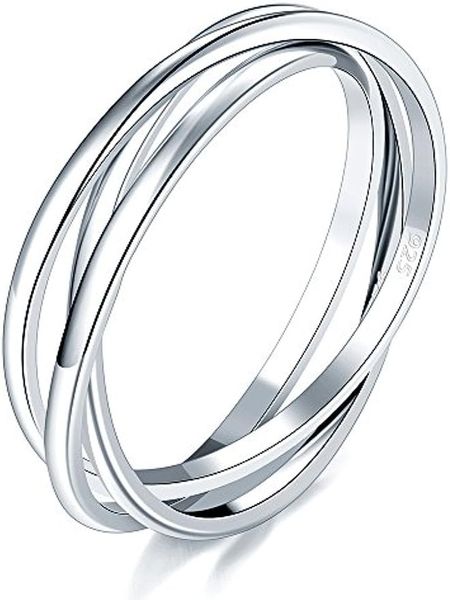 925 sterling silver ring triple row rolling interlocking silver rings high polish rings for women, men each band width 1.8mm size 5-12
925 sterling silver ring triple row rolling interlocking silver rings high polish rings for women, men each band width 1.8mm size 5-12