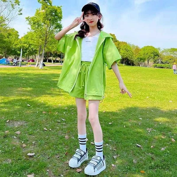 clothing sets 5-16y children sets girls summer hooded short sleeve hoodies+shorts 2pcs suits solid loose elastic waist kids r230816, White
clothing sets 5-16y children sets girls summer hooded short sleeve hoodies+shorts 2pcs suits solid loose elastic waist kids r230816, White