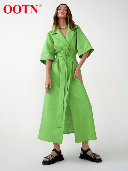 basic casual dresses ootn elegant cotton linen wrap long dresses women summer belt lace up notched office lady dress split a-line dress robe, Black;gray
basic casual dresses ootn elegant cotton linen wrap long dresses women summer belt lace up notched office lady dress split a-line dress robe, Black;gray