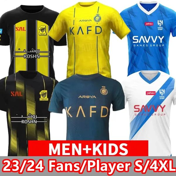 23 24 al nassr al ittihad fc club soccer jerseys ronaldo benzema neymar jr salah kante firmino mahrez 2023 home away men kids football shirt, Black;yellow
23 24 al nassr al ittihad fc club soccer jerseys ronaldo benzema neymar jr salah kante firmino mahrez 2023 home away men kids football shirt, Black;yellow