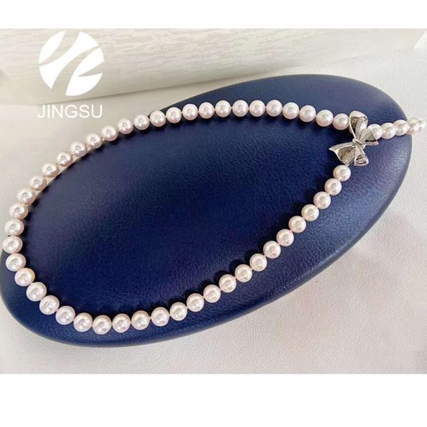 akoya seawater cultured pearl necklace for women gift round shape good luster party traditional anniversary butterfly clasp, Silver
akoya seawater cultured pearl necklace for women gift round shape good luster party traditional anniversary butterfly clasp, Silver