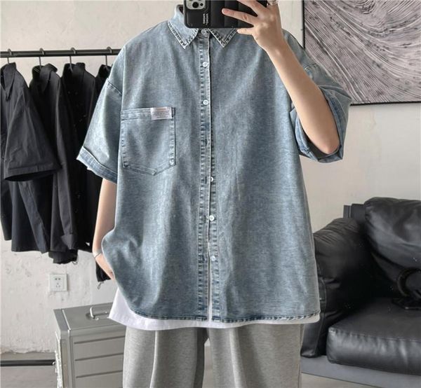 men039s casual shirts mens jeans for 2022 summer fashion trends harajuku clothing teens oversize light blue denim 2720317, White;black
men039s casual shirts mens jeans for 2022 summer fashion trends harajuku clothing teens oversize light blue denim 2720317, White;black