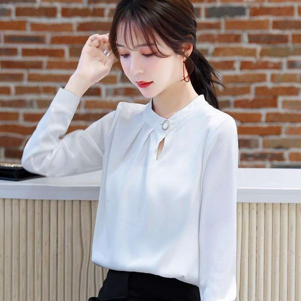 spring and autumn professional shirt for women with a sense of design korean long sleeved stained chiffon, White
spring and autumn professional shirt for women with a sense of design korean long sleeved stained chiffon, White