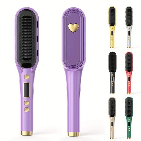 revolutionize your hair styling with negative ion hair straightener comb, brush & curler - portable, fast heating & anti-scald, Black
revolutionize your hair styling with negative ion hair straightener comb, brush & curler - portable, fast heating & anti-scald, Black