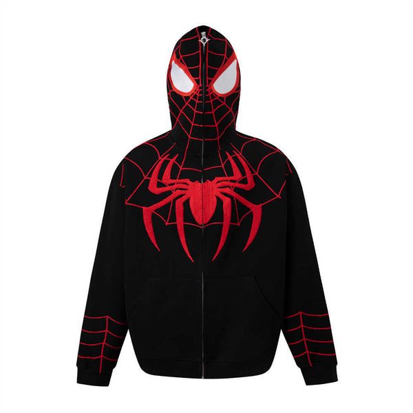 spider man warsuit full zip hoodie eyes hollowed out and visible hooded autumn winter american street trend jacket v9gu, Black
spider man warsuit full zip hoodie eyes hollowed out and visible hooded autumn winter american street trend jacket v9gu, Black