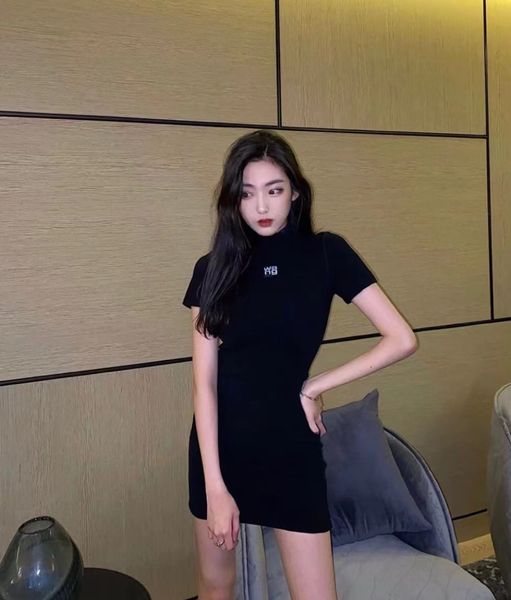 2023 autumn women's dresses brand embroidery letters decorated elastic tight fitting high collar knitted bodycon dress, White
2023 autumn women's dresses brand embroidery letters decorated elastic tight fitting high collar knitted bodycon dress, White