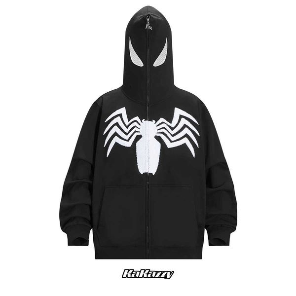 spider man warsuit full zip hoodie eyes hollowed out and visible hooded autumn winter american street trend jacket ld1a, Black
spider man warsuit full zip hoodie eyes hollowed out and visible hooded autumn winter american street trend jacket ld1a, Black