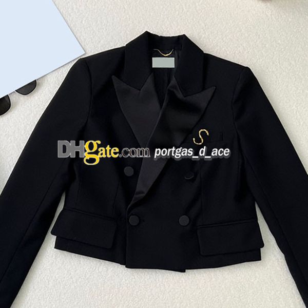 women cropped jacket coat black long sleeve blazer with pin autumn spring woman formal suit
women cropped jacket coat black long sleeve blazer with pin autumn spring woman formal suit