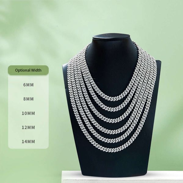 fine jewelry necklace hip hop row diamond cuban moissanite cuban link chains, Silver
fine jewelry necklace hip hop row diamond cuban moissanite cuban link chains, Silver