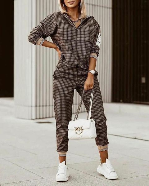womens two piece pants women fashion plaid print zipper front hooded pants set two pieces suit flare pants outwear 230815, White
womens two piece pants women fashion plaid print zipper front hooded pants set two pieces suit flare pants outwear 230815, White