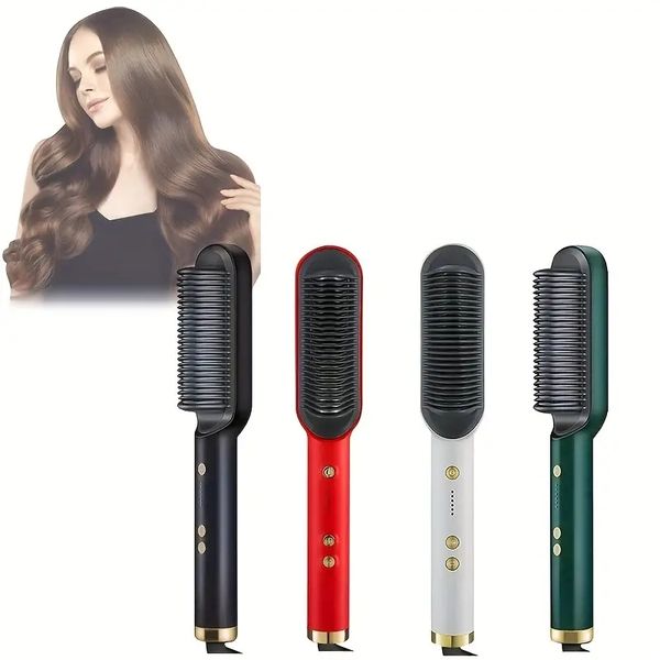 anti-scald negative ion hair straightener brush for barber salon and home use - smooth and shiny hair with less heat damage, Black
anti-scald negative ion hair straightener brush for barber salon and home use - smooth and shiny hair with less heat damage, Black