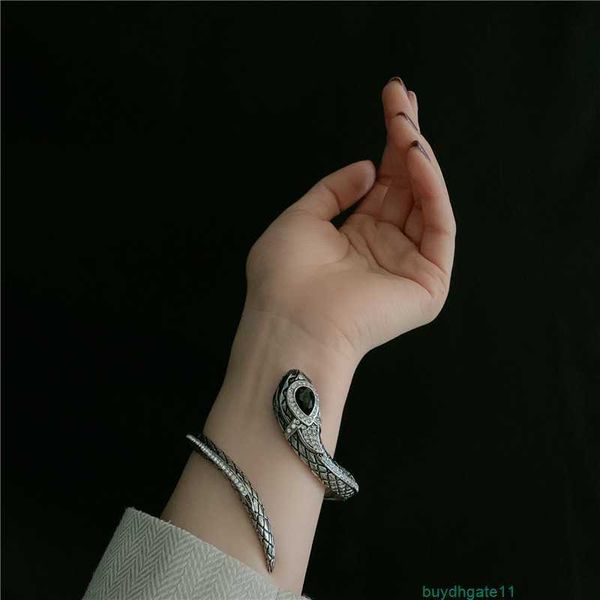 tzzx bracelet bangle worn out antique silver snake totem with diamond opening for a cool and exaggerated style. female, Black
tzzx bracelet bangle worn out antique silver snake totem with diamond opening for a cool and exaggerated style. female, Black