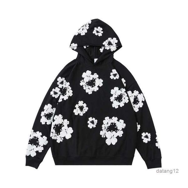 men's hoodies winter readymade foam flower co branded denim tears women puff printed distressed pullover cap embroidery white kapok tid, Black
men's hoodies winter readymade foam flower co branded denim tears women puff printed distressed pullover cap embroidery white kapok tid, Black