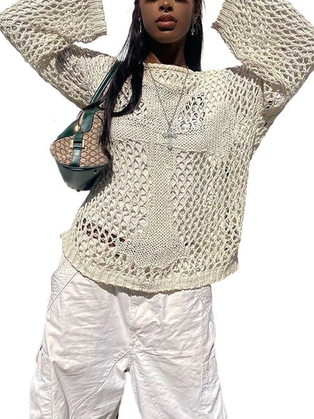 women's sweaters women hollow out pullover loose long sleeve crochet sweater knitted oversized vintage fairycore grunge blouse 230816, White;black
women's sweaters women hollow out pullover loose long sleeve crochet sweater knitted oversized vintage fairycore grunge blouse 230816, White;black