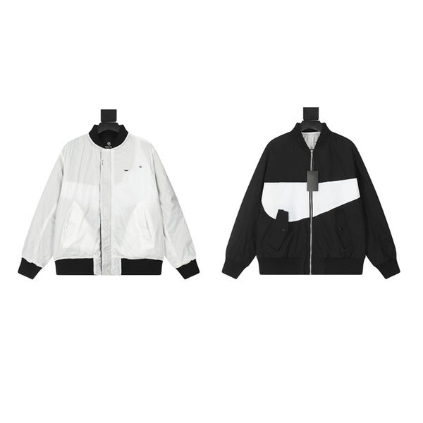 men nylon windbreaker jackets oversize embroidery lightweight windproof patchwork coats reversible two sides wear for outdoor activities aug, Black;brown
men nylon windbreaker jackets oversize embroidery lightweight windproof patchwork coats reversible two sides wear for outdoor activities aug, Black;brown