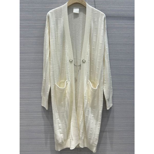 8.16 temperament v-neck chains pocket decoration 100% cashmere knitted long cardigan women's sweater, White;black
8.16 temperament v-neck chains pocket decoration 100% cashmere knitted long cardigan women's sweater, White;black