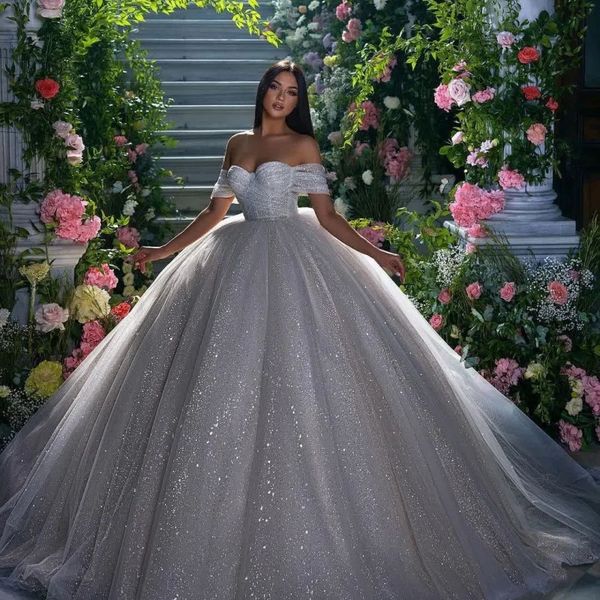 sweetheart neck lace up ball gown wedding dress 2023 luxury pleated sparkly tulle court train princess bridal gown, White
sweetheart neck lace up ball gown wedding dress 2023 luxury pleated sparkly tulle court train princess bridal gown, White