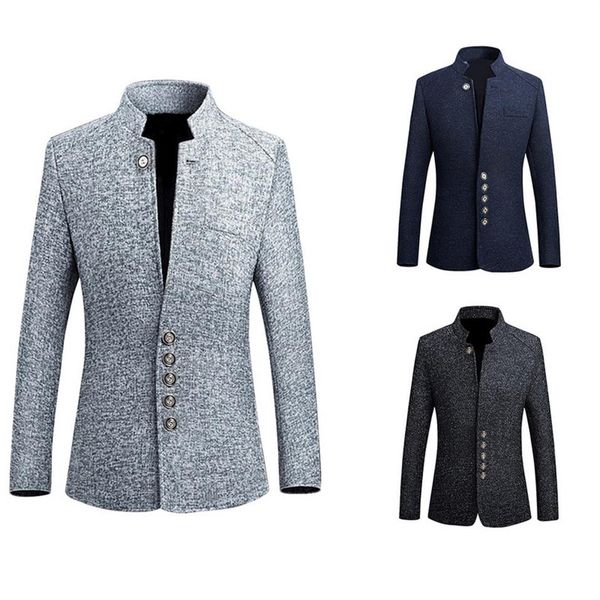 men's suits vintage blazer jacket men chinese style business casual man blazer suit jackets collar slim male 5xl299a, White;black
men's suits vintage blazer jacket men chinese style business casual man blazer suit jackets collar slim male 5xl299a, White;black