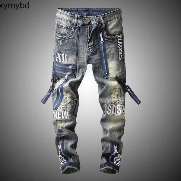 2023 new fashion vintage moto biker jeans men hip hop streetwear ripped denim pants trousers zipper male slim fit clothes bp011, Blue
2023 new fashion vintage moto biker jeans men hip hop streetwear ripped denim pants trousers zipper male slim fit clothes bp011, Blue