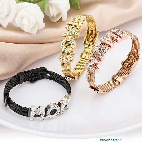 j6xa bracelet bangle selling 26 english letter diy stainless steel mesh strap adjustable jewelry, Black
j6xa bracelet bangle selling 26 english letter diy stainless steel mesh strap adjustable jewelry, Black