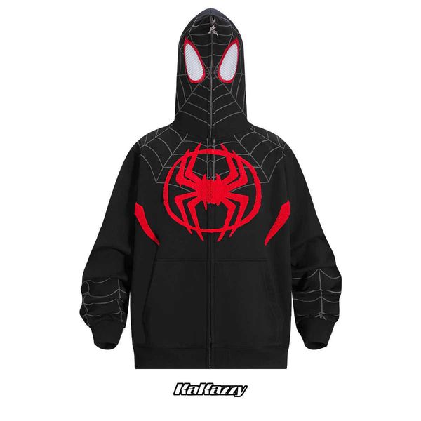 spider man warsuit full zip hoodie eyes hollowed out and visible hooded autumn winter american street trend jacket 153q, Black
spider man warsuit full zip hoodie eyes hollowed out and visible hooded autumn winter american street trend jacket 153q, Black