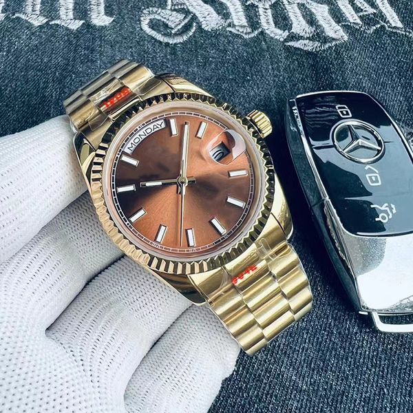 mens watch automatic mechanical watch 41mm36mm stainless steel sapphire glass watch designer waterproof watch high grade foldingshock watch, Slivery;brown
mens watch automatic mechanical watch 41mm36mm stainless steel sapphire glass watch designer waterproof watch high grade foldingshock watch, Slivery;brown
