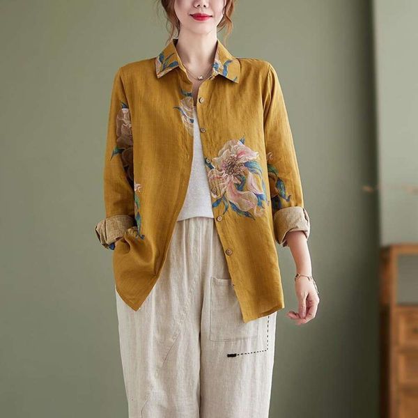 autumn cotton and linen printed large flower shirt for women artistic retro size loose long sleeved, White
autumn cotton and linen printed large flower shirt for women artistic retro size loose long sleeved, White
