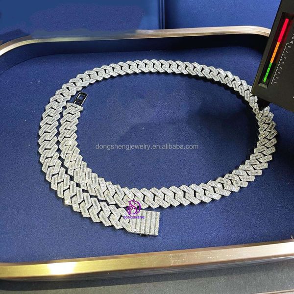 men's and women's selling necklace sterling sier hip hop jewelry 15mm 18mm ice out moissanite diamond cuban chain, Silver
men's and women's selling necklace sterling sier hip hop jewelry 15mm 18mm ice out moissanite diamond cuban chain, Silver