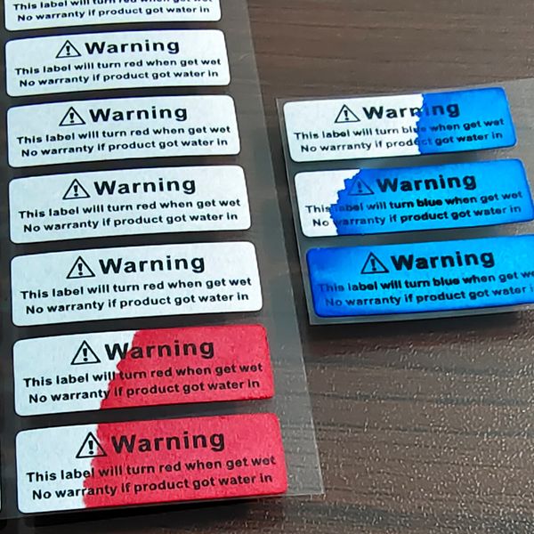 

Water Sensitive Sticker Turn Red When Got Wet Device Potential Damage Indicator Warranty Void Warning Label Repair Guanantee